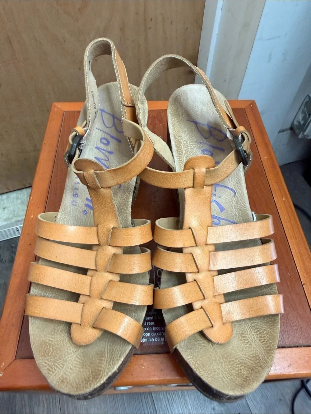 Blowfish Malibu Women’s Fisherman Tan Cork Wedge Sandals - Boho Comfort Size:8.5